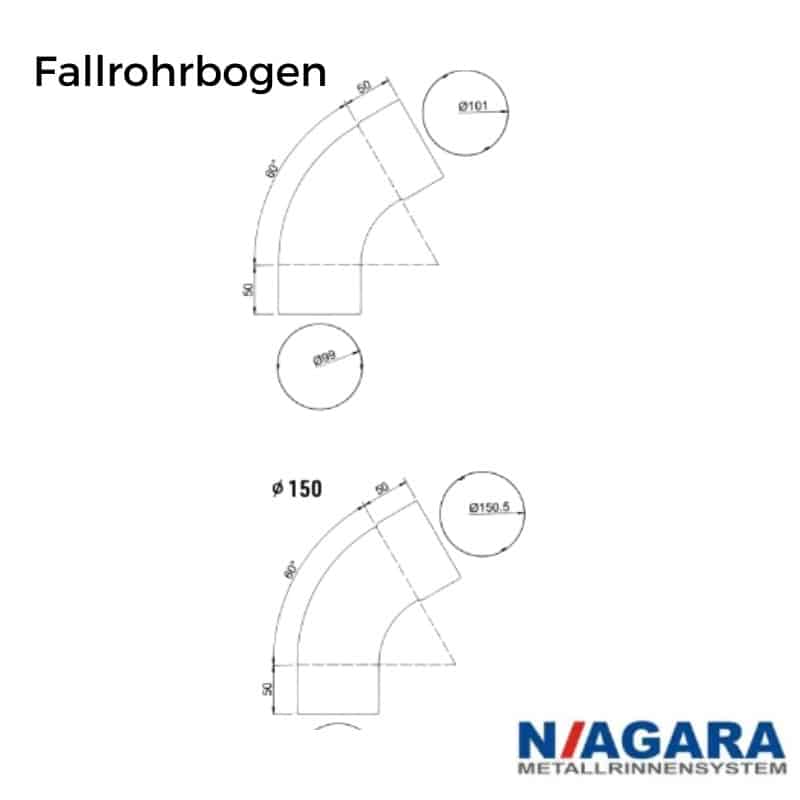 Fallrohr Bogen 100 info