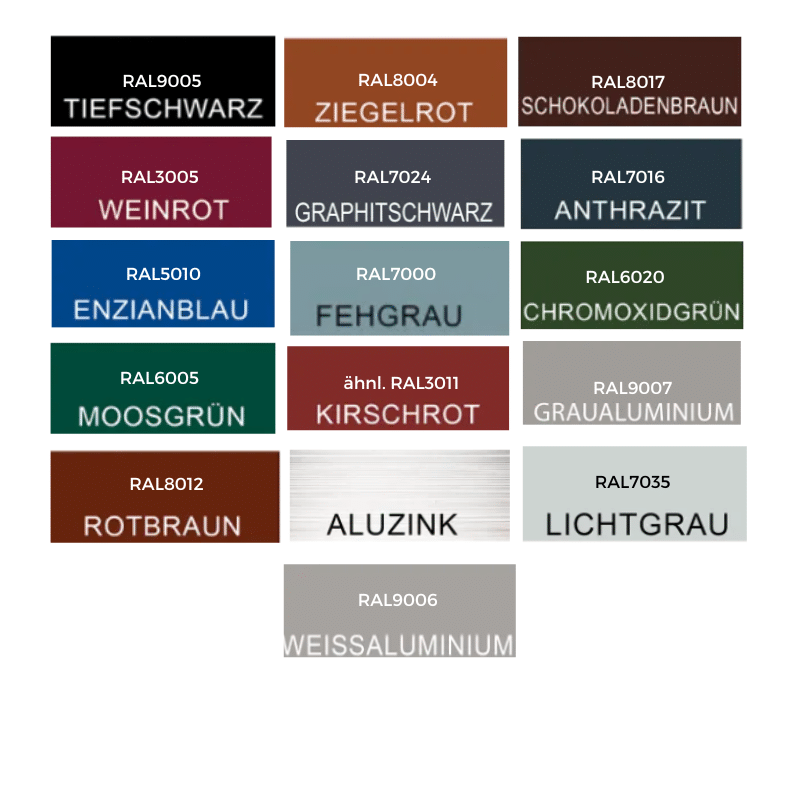 RAL Farben Wandanschluss
