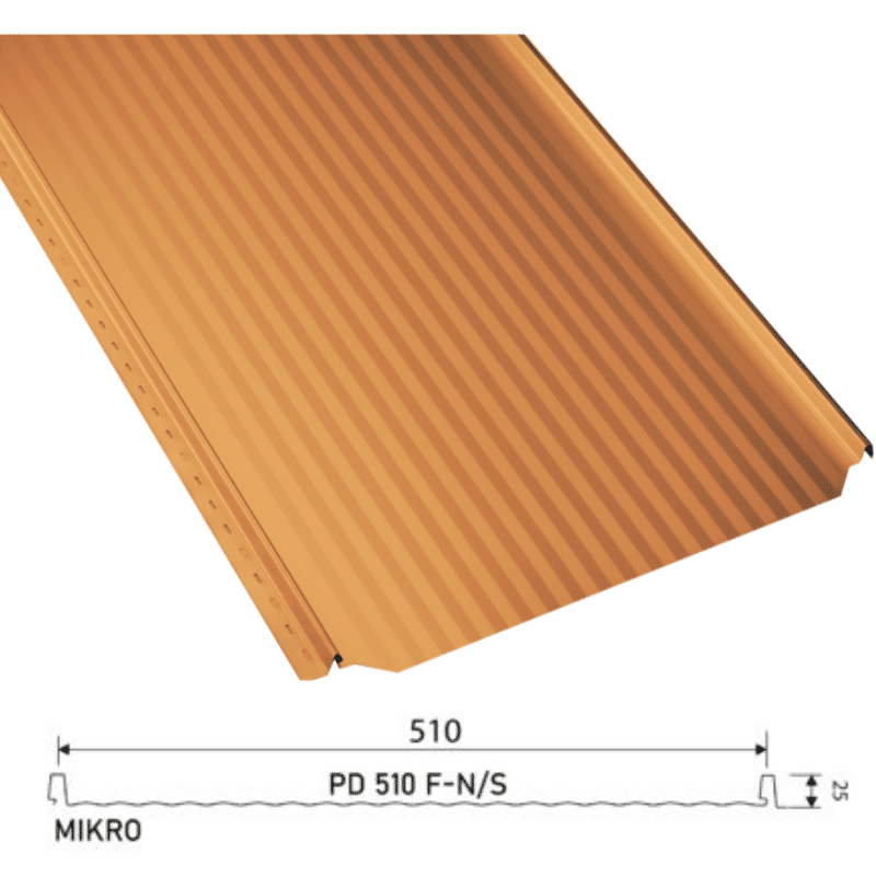Stehfalz PD510 S Dachpaneel mit Miniwelle – Bild 3