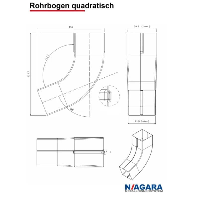 Rohrbogen quadratisch 2