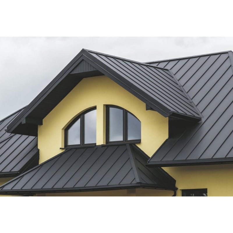 Stehfalz-Dachpaneel PD510 S Anthrazit mit Nanowelle und verdeckter Verschraubung
