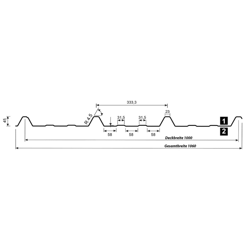 Trapezblech TP45/333M 0.63mm – Bild 4