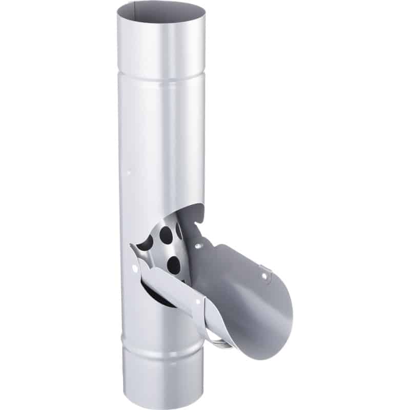 Regenwasserklappe Titan Zink 100 mm für Fallrohr zur Wasserableitung
