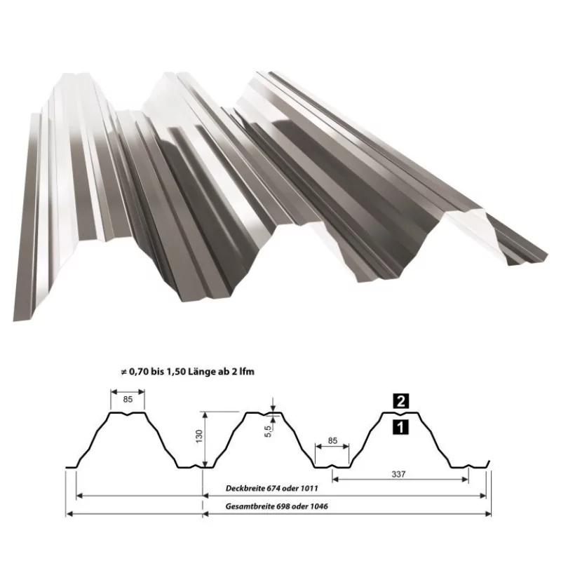 Hochprofile TP130 – Trapezprofil für Dach und Wand