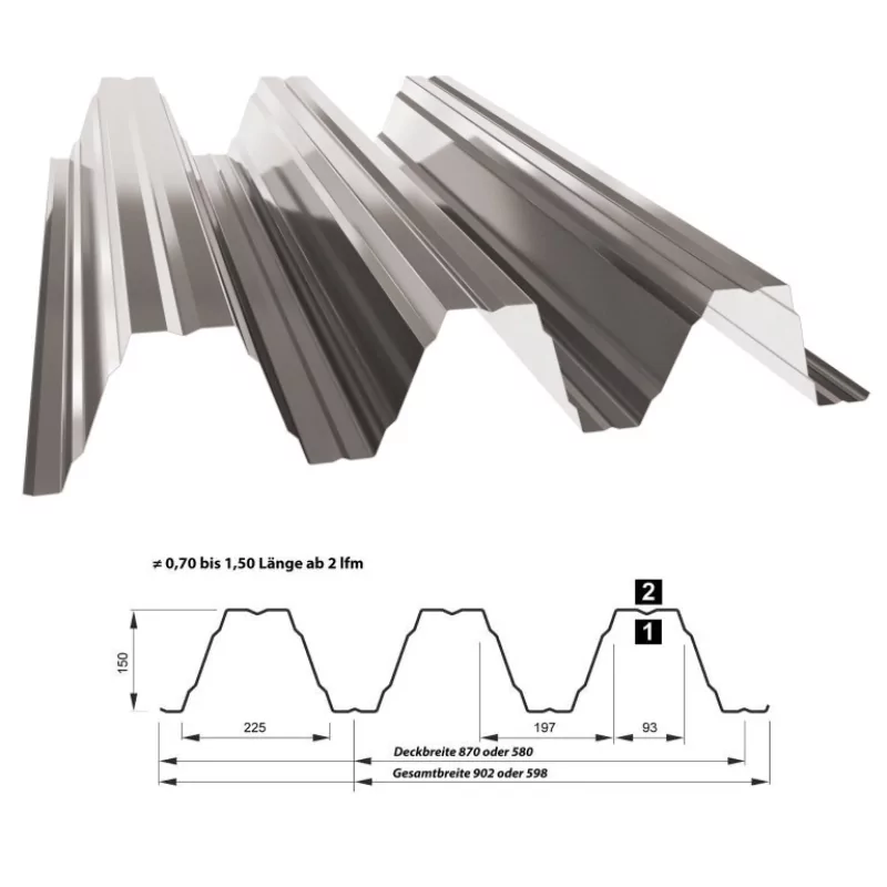 Hochprofile TP150 – Trapezprofil für Dach und Wand