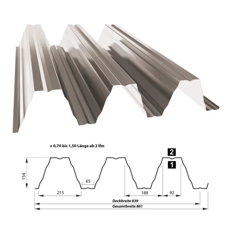 Hochprofile TP155 – Trapezprofil für Dach und Wand